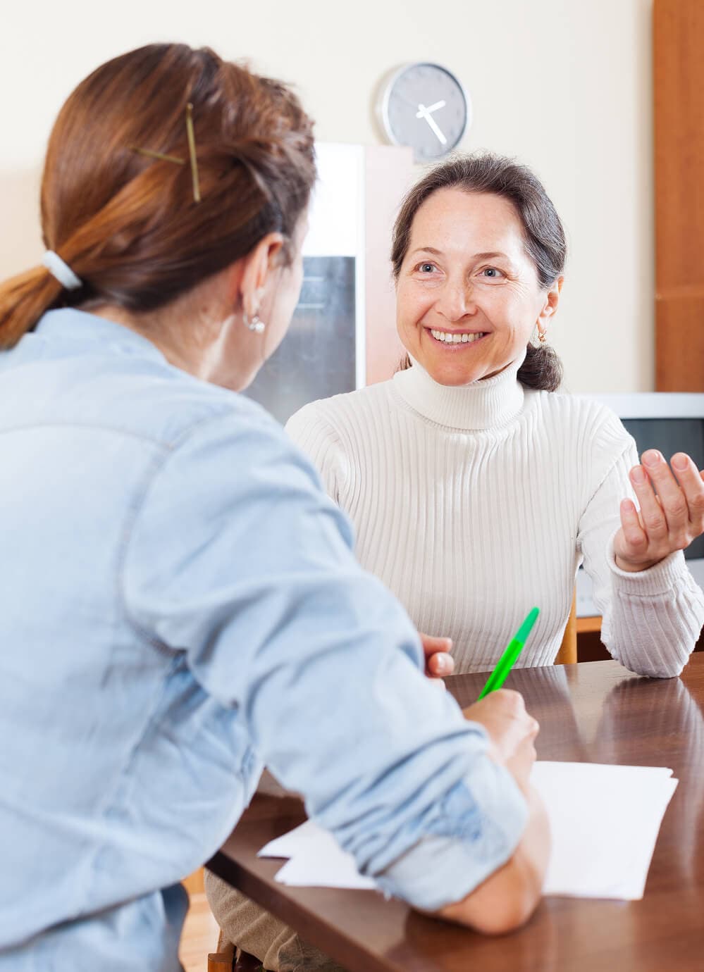 A provider reviewing lab results with a patient